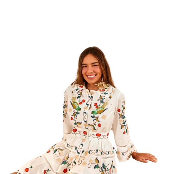 FARM RIO Pitanga Embroidered Belted Mini Dress - Picture 2 of 6